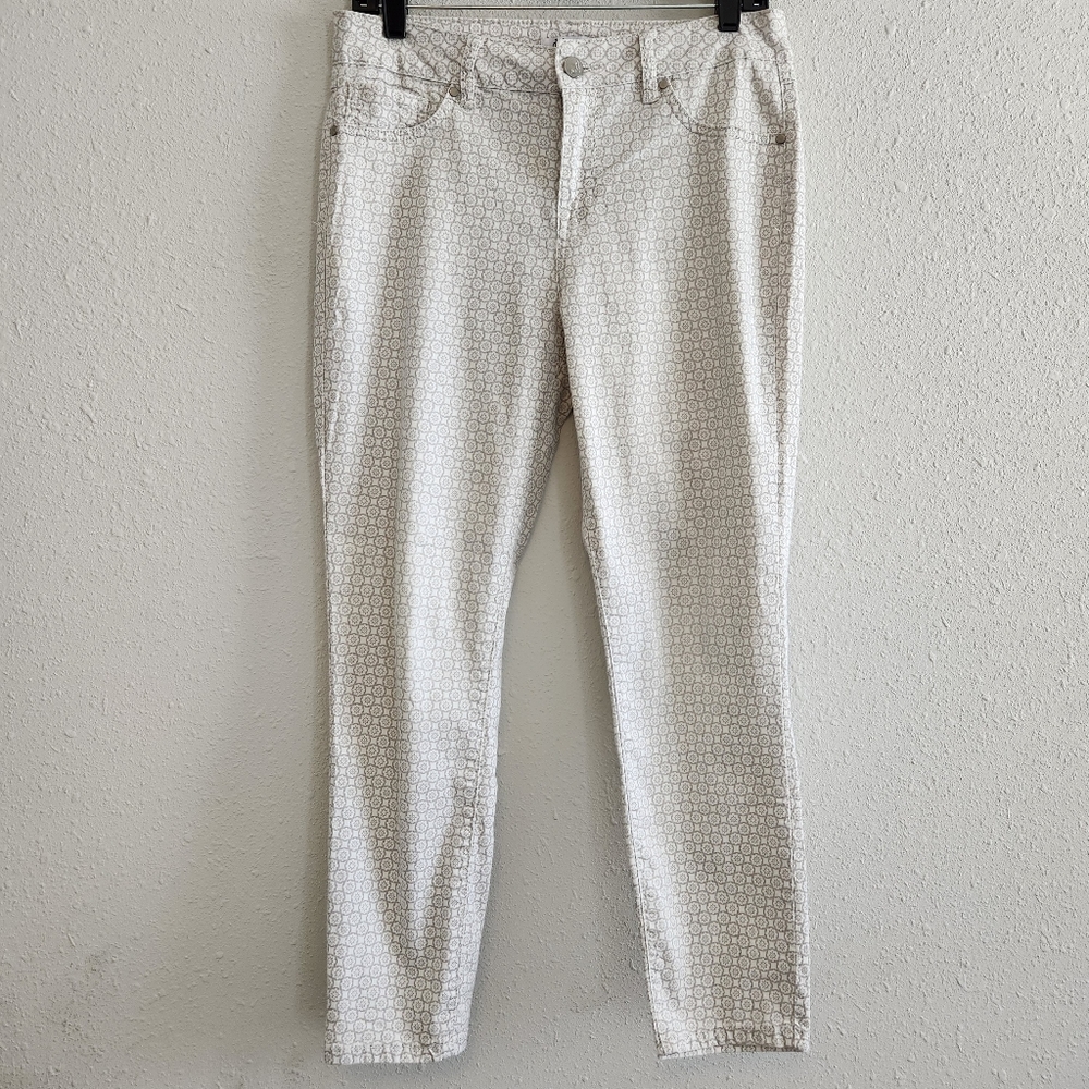 d.jeans Stretchy White & Beige Pants Size 10 💖 - Picture 1 of 9